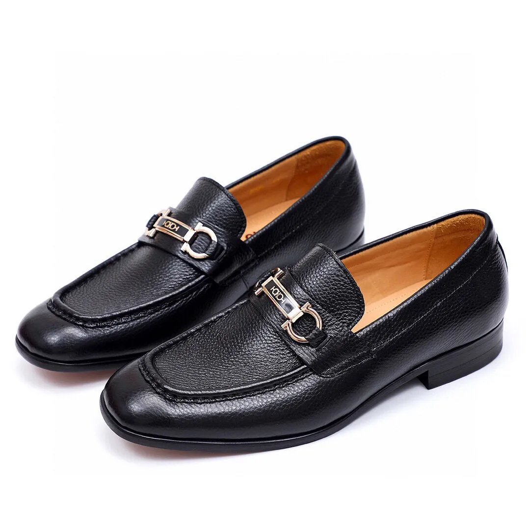Men's Men's Shoes 💰540 💐[Ferragamo/Ferragamo] New 🐲Ferragamo* Ferragamo classic formal leather shoes! It uses imported first-layer pebbled cowhide leather upper + luxurious hardware buckle, and the inner first-layer comfortable cowhide leather lining! Original wear-resistant rubber outsole! Code number 38-44 (45🉑️customized)